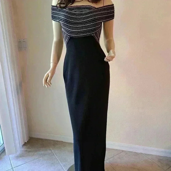 Maxi Dress size 8 black and white by Susan Roselli for Vijack - Picture 11 of 14